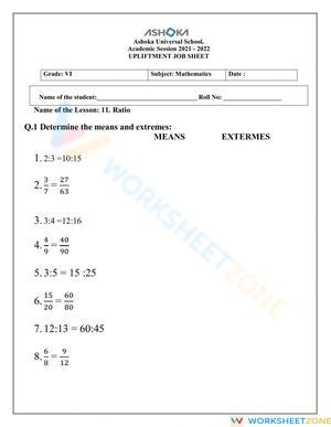 Ratio and Proportion