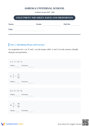 Essential Ratio and Proportion Worksheet | Grade 6-7 Math