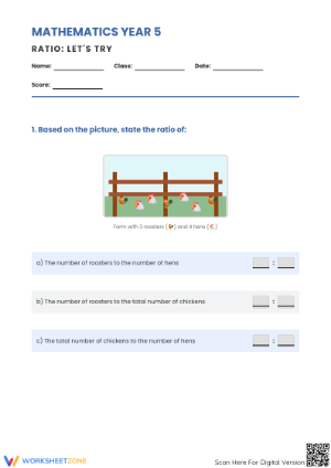Printable Ratio Practice Worksheet | Grade 6 Math Essential