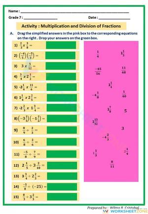 MULTIPLICATION AND DIVISION of Fractions