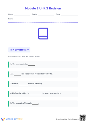 Grade 3 Revision: Complete Printable Module 2 Review