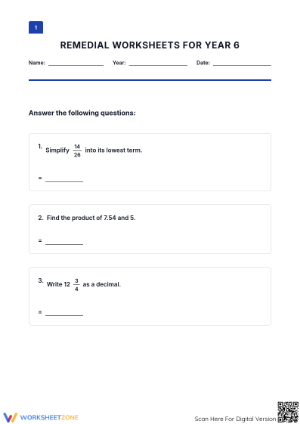 Essential PSR Math Revision 12 Worksheet | Grades 4-7