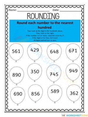 Rounding to the nearest 100