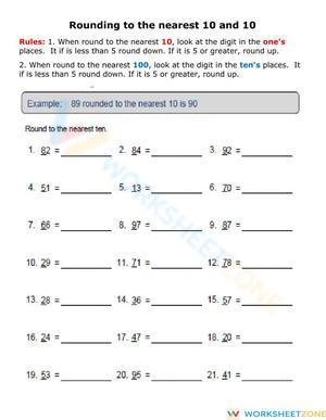 Rounding to Nearest 10 and 100