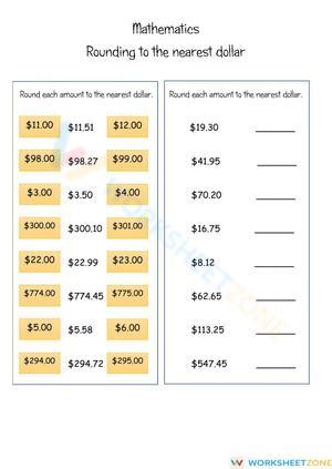 Rounding to the Nearest Dollar