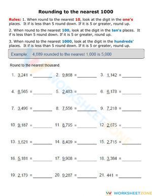 Rounding to the nearest 1000