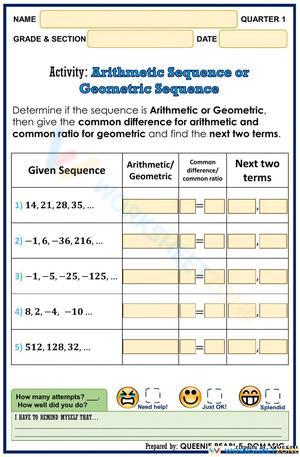 Arithmetic Sequence or Geometric Sequence