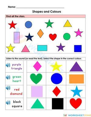 Shapes and Colours Listening Activity