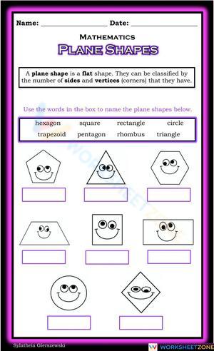 Identifying and Classifying Plane Shapes