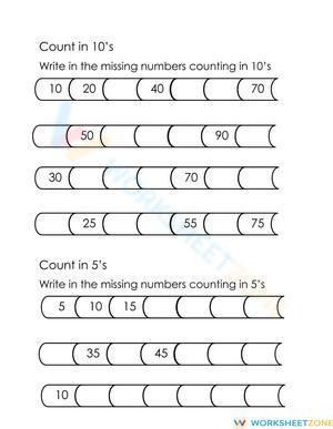 Counting in 5's and 10's