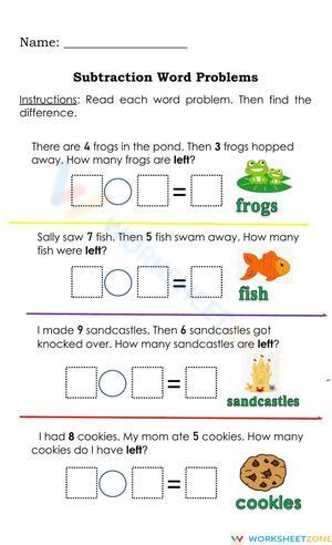 Subtraction Word Problems ( Within 10)