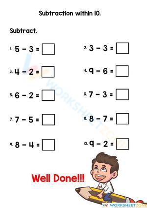 Subtraction Skills Reinforcement