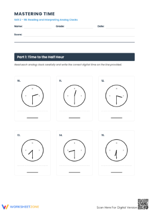 Mastering Time: Printable Grade 5 Math Worksheet
