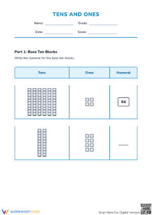 Essential Tens and Ones Worksheet | Grade 2 Place Value