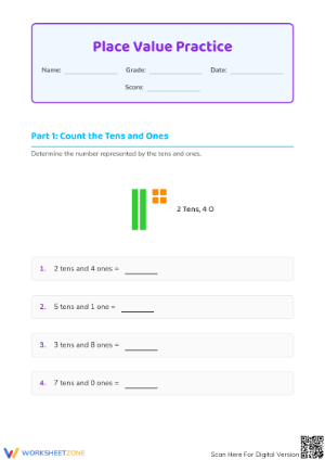 Essential Place Value Practice Worksheet | Grade 1-2