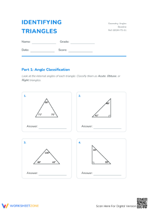 Classifying Triangles Worksheet | Printable Grade 5 Math