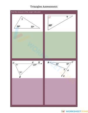 Triangles Assessment Practice Worksheet