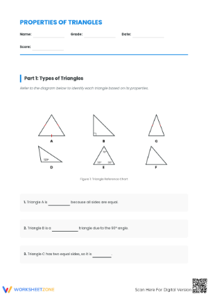Essential Properties of Triangles Worksheet | Grade 8-10