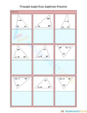 Triangle Angle Sum Algebraic Practice
