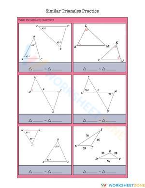 Similar Triangles Practice Worksheet