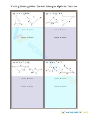 Missing Sides in Similar Triangles Practice
