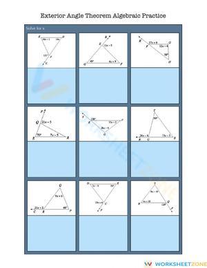 Exterior Angle Theorem Algebraic Practice
