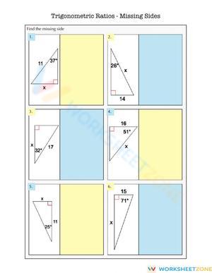 Trig Ratios Practice: Finding Sides