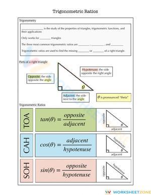 Trig Ratios Notes Worksheet