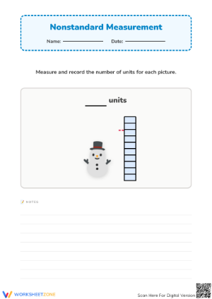 Printable Non-standard Measurement Worksheet | Grade 1-2
