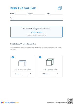 Essential Grade 5 Volume Worksheet | Printable