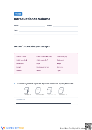 Essential Volume Worksheet | Grade 5 Math Practice