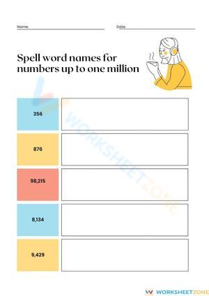 Whole Numbers Worksheet