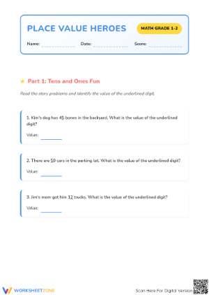Printable Place Value Word Problems | Grade 1-2 Math