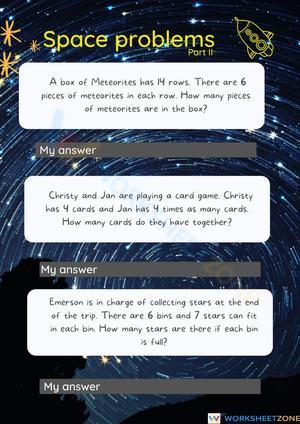 Space word problems II