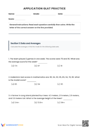 Essential GLAT Word Problems Worksheet | Grade 5 Math