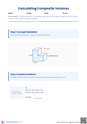 5.MD.C.5.c Worksheet: Composite Volumes — Grade 5 Essential