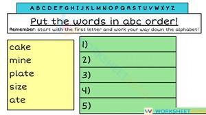 Grade 2 ABC Order — Printable No-Prep Worksheet