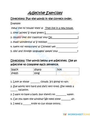 Adjective Excerise