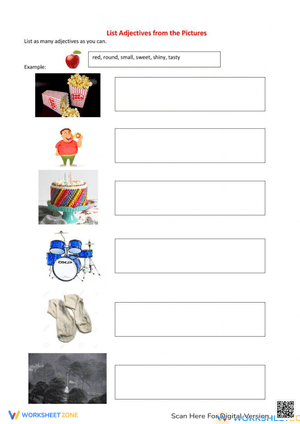 Descriptive Adjectives Practice Worksheet