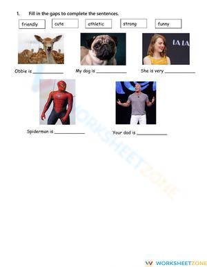 Grade 2 Adjectives — Printable No-Prep Worksheet