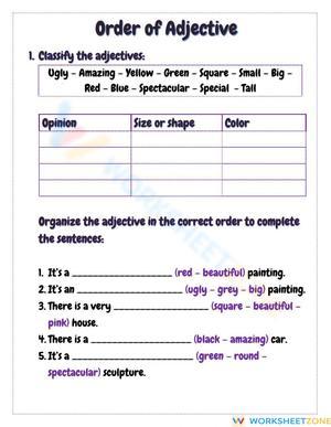 Order of Adjective
