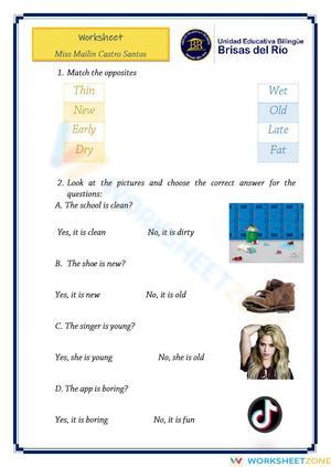 Adjectives and present of be