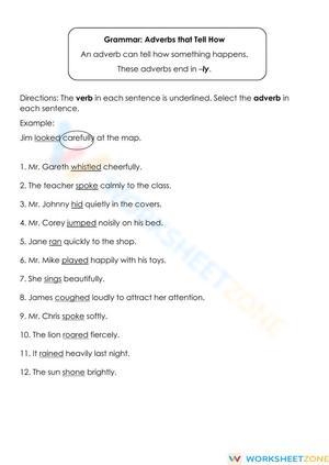 Printable Adverbs with -ly Worksheet | Grade 2 ELA