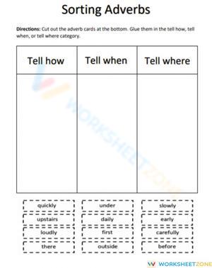 Printable Adverb Sorting Worksheet | Grade 2 ELA