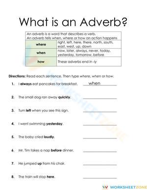 Grade 2 Adverbs — Printable No-Prep Worksheet