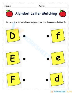 Letter Matching: DEF Worksheet