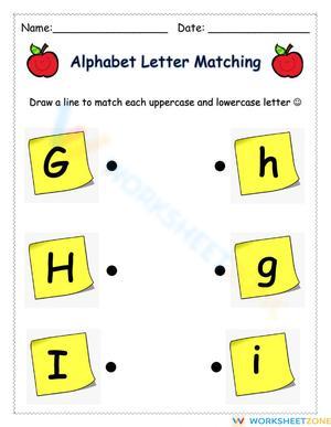 Letter Matching: GHI Worksheet