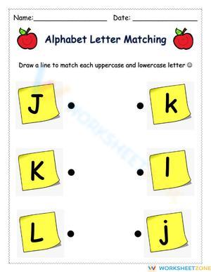 Letter Matching: JKL Worksheet