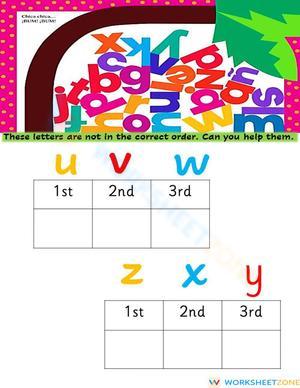 Chicka chicka abc order 5