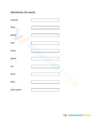 Alphabetizing Practice